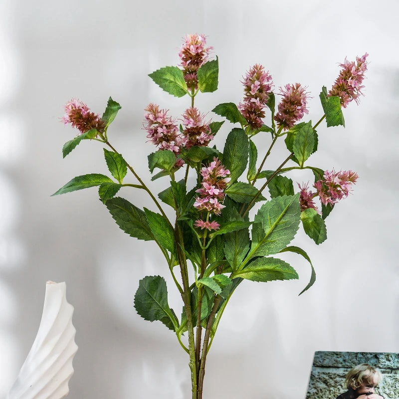 décoration intérieure moderne plante artificielle soie lavande fleurs vertes violette roses 75cm