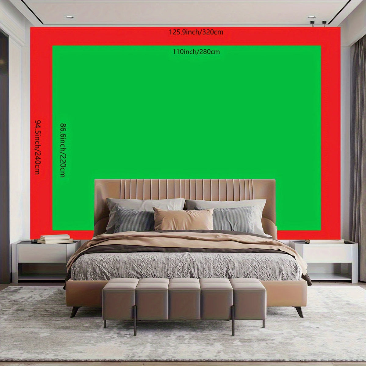 tapisserie paysage forêt adhésif vert clair moderne décoration chambre salon lint free colorfast