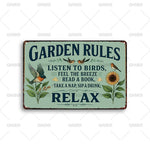 décoration murale vintage plaque métal fleurs papillons bois rétro nostalgieintérieur extérieur