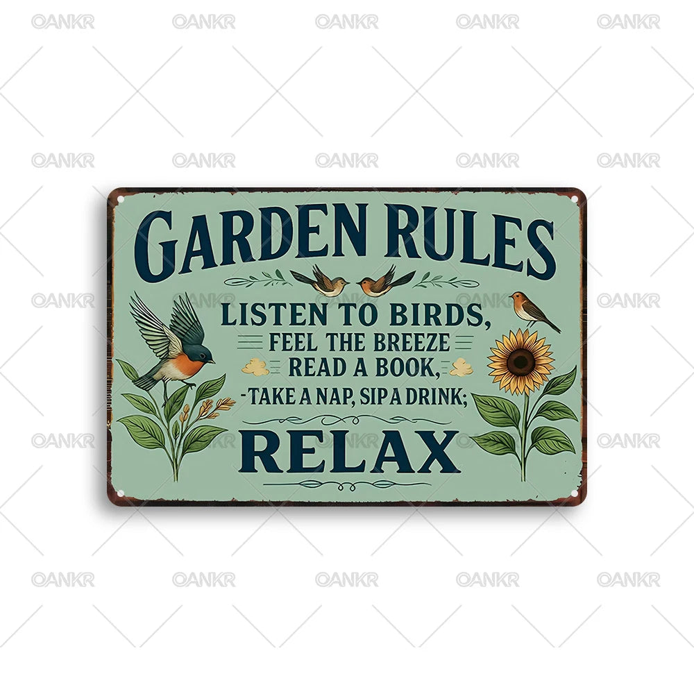 décoration murale vintage plaque métal fleurs papillons bois rétro nostalgieintérieur extérieur