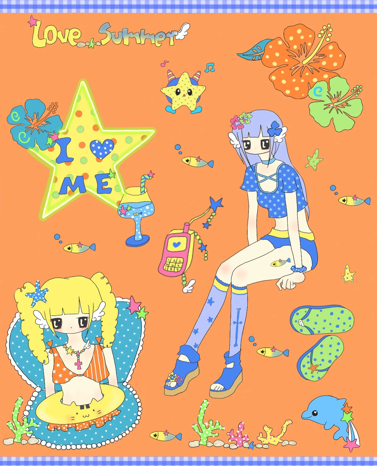 stickers dessin animé filles motifs colorés personnages doux accessoires variés animes vibrant palette couleursscrição