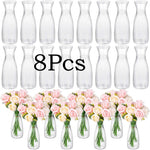 vases transparents striés fleurs artificielles bouquet décoration table moderne maison mariage
