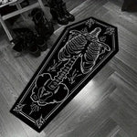 tapis halloween squelette araignée cercueil noir blanc gothique intérieur salon chambre
