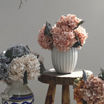 Décoration intérieure bouquet hortensia artificiels soie rose blanc vert classique mariage anniversaire chambre