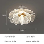 plafonnier led moderne floral doré lumineux chambre entrée couloir adaptable blanc doré