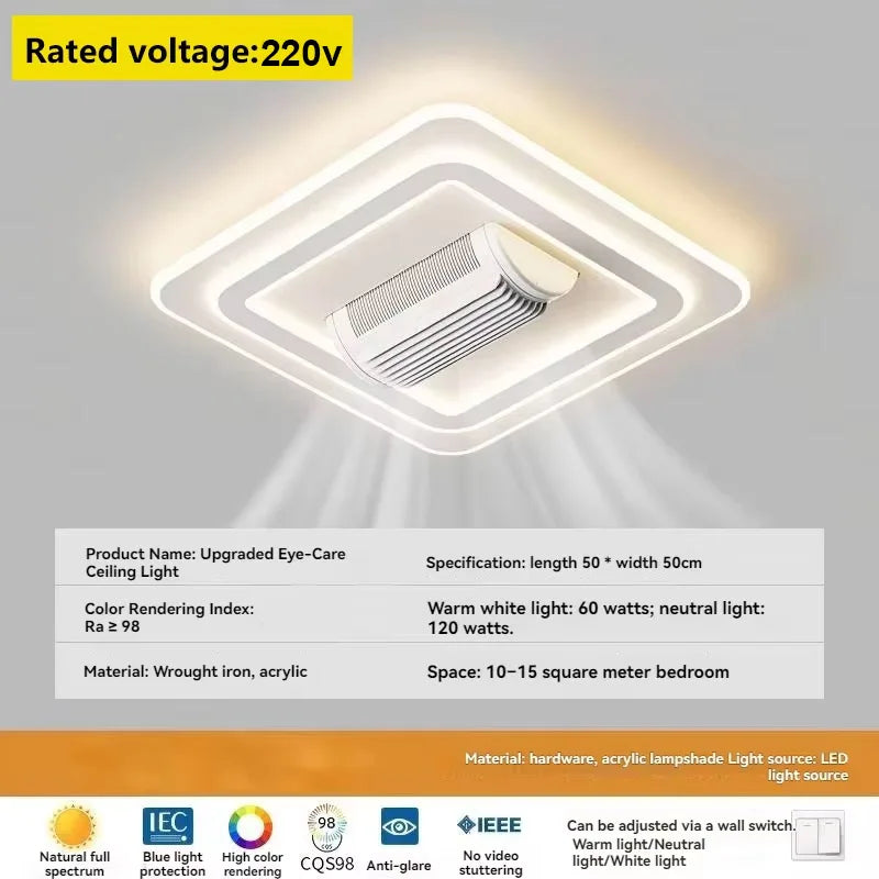 plafonnier led blanc moderne minimaliste ventilation grille diffusion lumière chambre salon