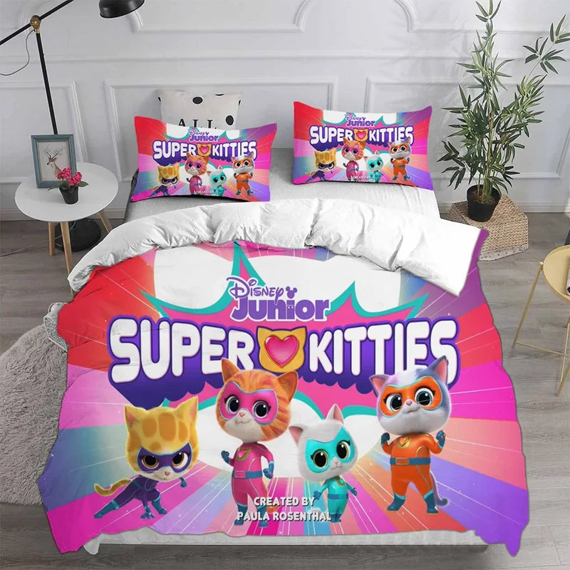 Literie enfant Super Kitties couleur jaune clair