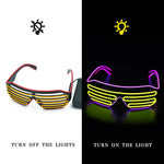 lunettes lumineuses led bleu rose lignes horizontales modernes élastiques événements halloween noël anniversaire