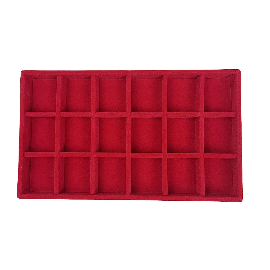 boîte bijoux velours rouge moderne plateau 21cm colliers boucles doreilles bracelet doré lunettes