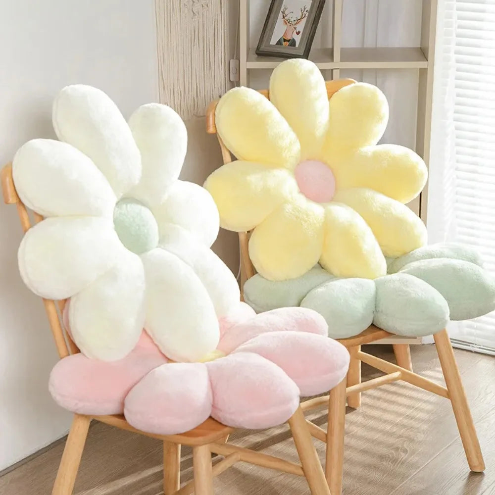 coussin fleuri doux rose pâle blanc jaune vert bleu moderne maison