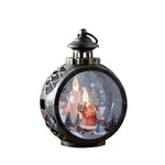lanterne noël santa claus renne verre translucide vintage décoration fenêtre ambiance noire blanche
