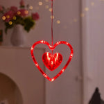 guirlande lumineuse coeur rose leds brillantes moderne mariage anniversaire déco festive