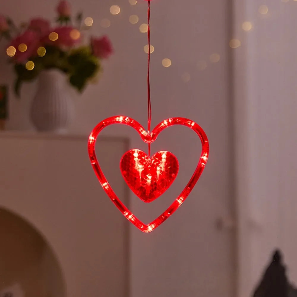 guirlande lumineuse coeur rose leds brillantes moderne mariage anniversaire déco festive