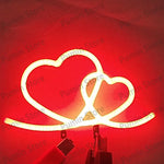 ampoule decorative lumiere neon coeurs bicolore rouge blanche moderne romantique