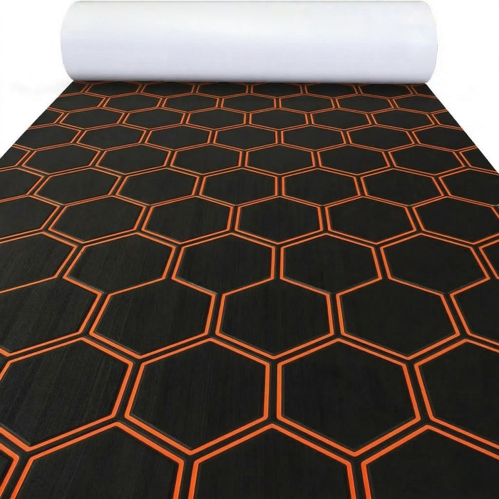 tapis sol mousse eva hexagon noir vert moderne antidérapant adhésif camping surf