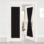 rideau porte tissu polyester gris noir beige opacité moderne ruban fixation 137x102cm 64x183cm
