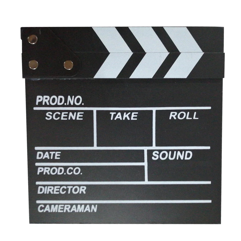 clapboard bois noir blanc rayures diagonales outil cinema prise vue film scène