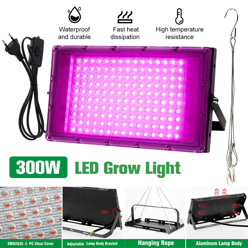 lampe led croissance plante violet noir grille transparent moderne suspendue adaptateur interrupteur