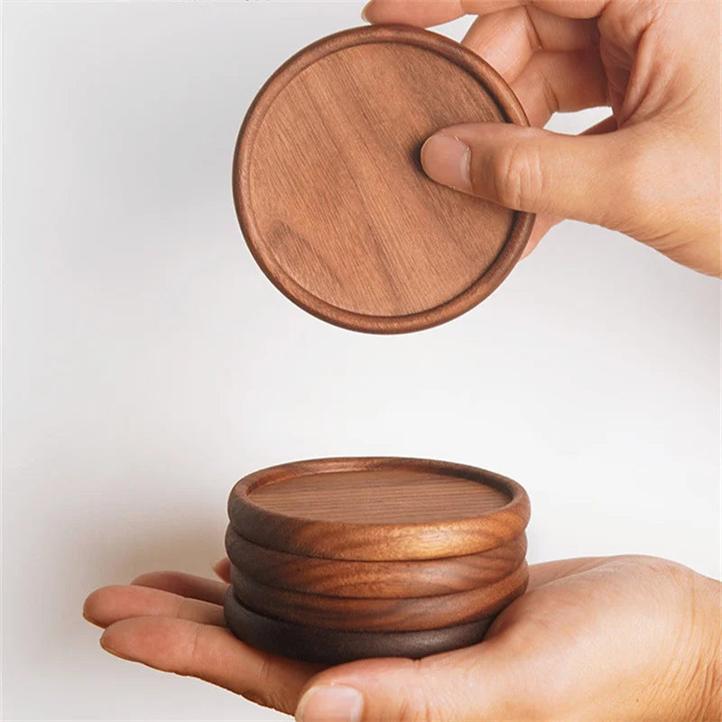 Accessoire de table japonais en noyer vue de dessus