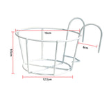 support pot fleurs rond fer noir blanc moderne clips balcon jardinage