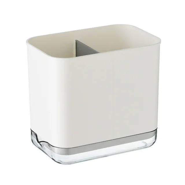 organisateur couverts gris clair compartiments multiples égouttoir moderne minimaliste plastique lisse adhésif vert pastel