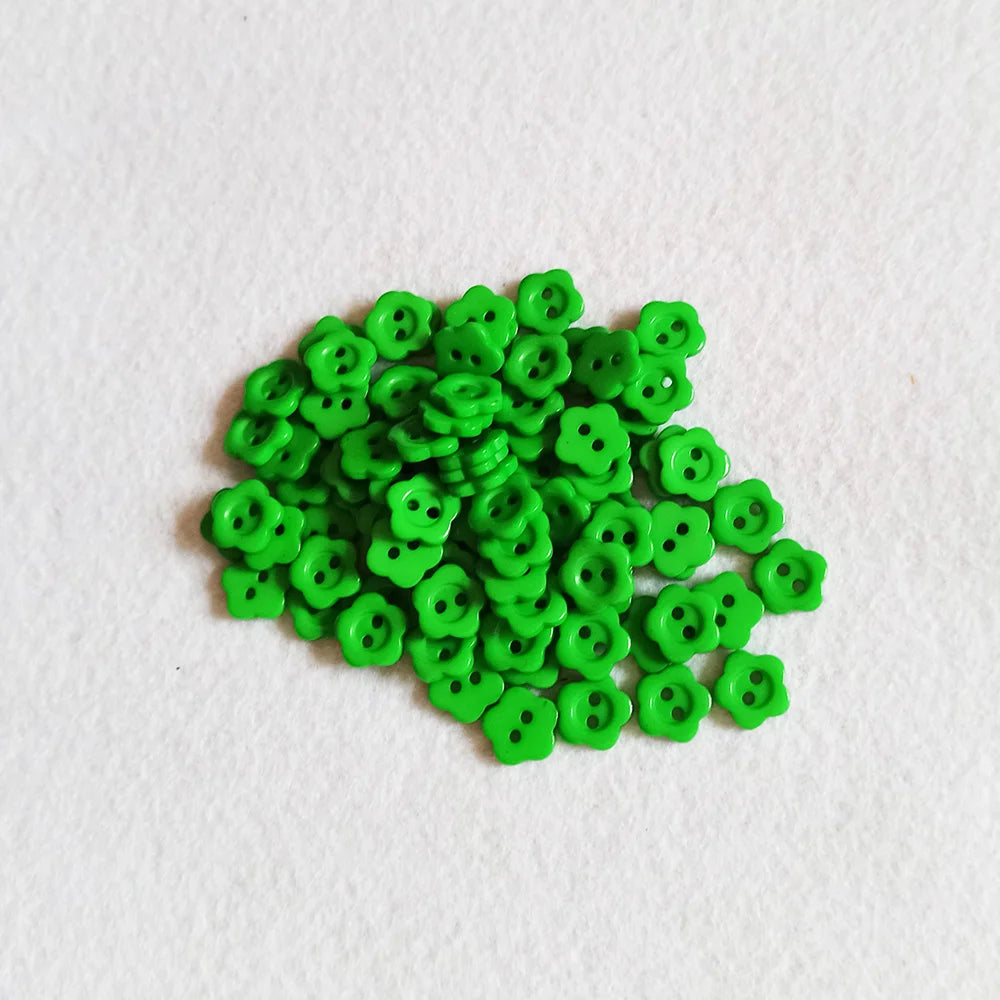 boutons résine fleurs multicolores simples lavables écologiques sans nickel 100pcs⌀1.2cm