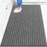 tapis sol antidérapant imperméable résistant corrossion antibactéries rayées moderne gris noir