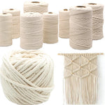 corde macramé coton blanc boucles tissées boho artisanal franges pompons