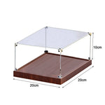 présentoir transparent moderne plateau bois clips métalliques rangement acrylique respectueux environnement empilable articles divers