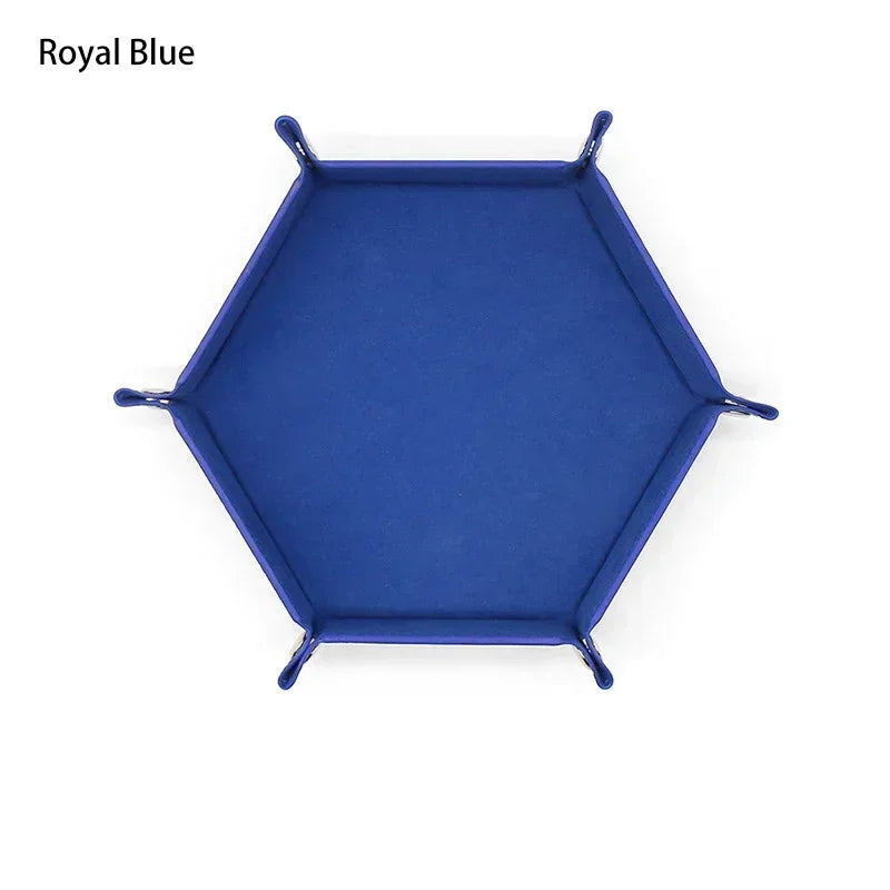 plateau jeu pliable moderne velours doux dés clips métalliques marron bleu marine rouge vert