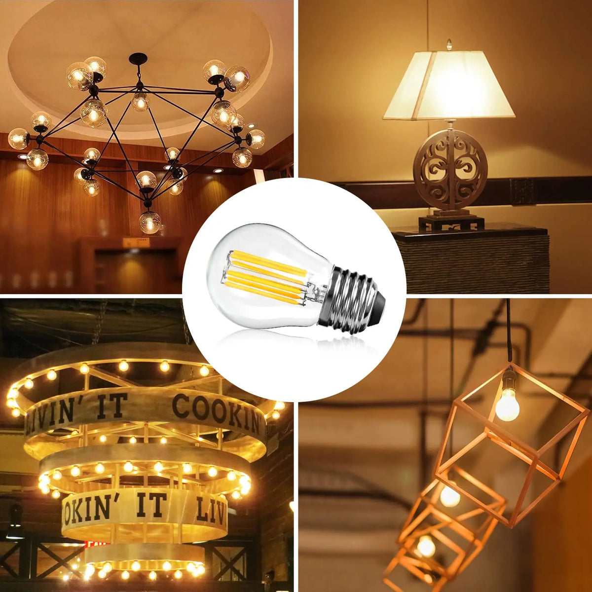 ampoules led filament blanc vintage opalescent e27 2700k transparentes jaune doré 25000h 6w