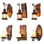 appliques murales industriel vieille applique murale bois brut led chambre salon marron foncé métalforgé