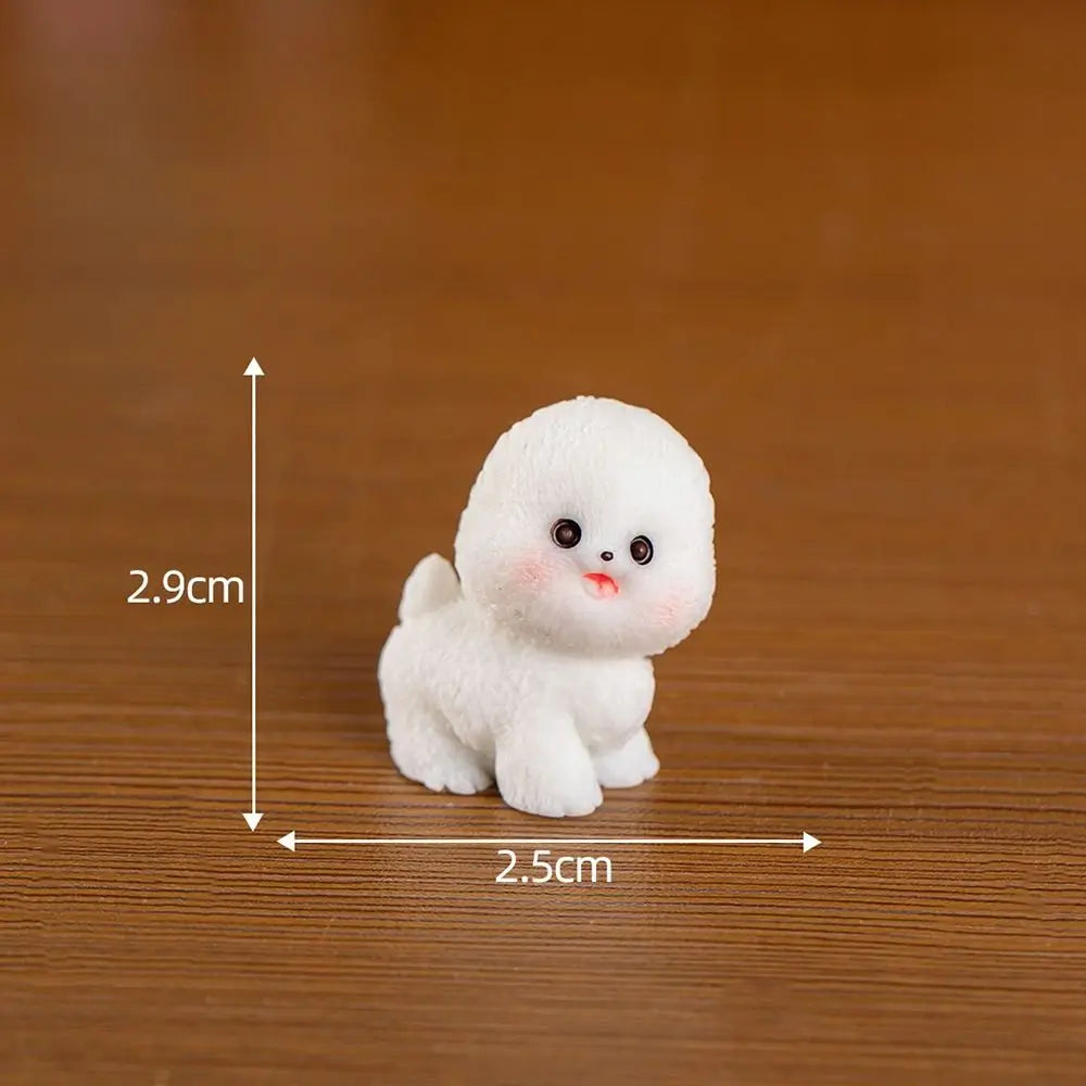 ornement jardin chien figurine résine mignonne cartoon blanc gris Jaune