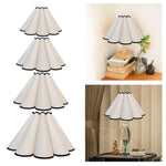 abat jour table moderne blanc plissé bordure noire décoration chambre