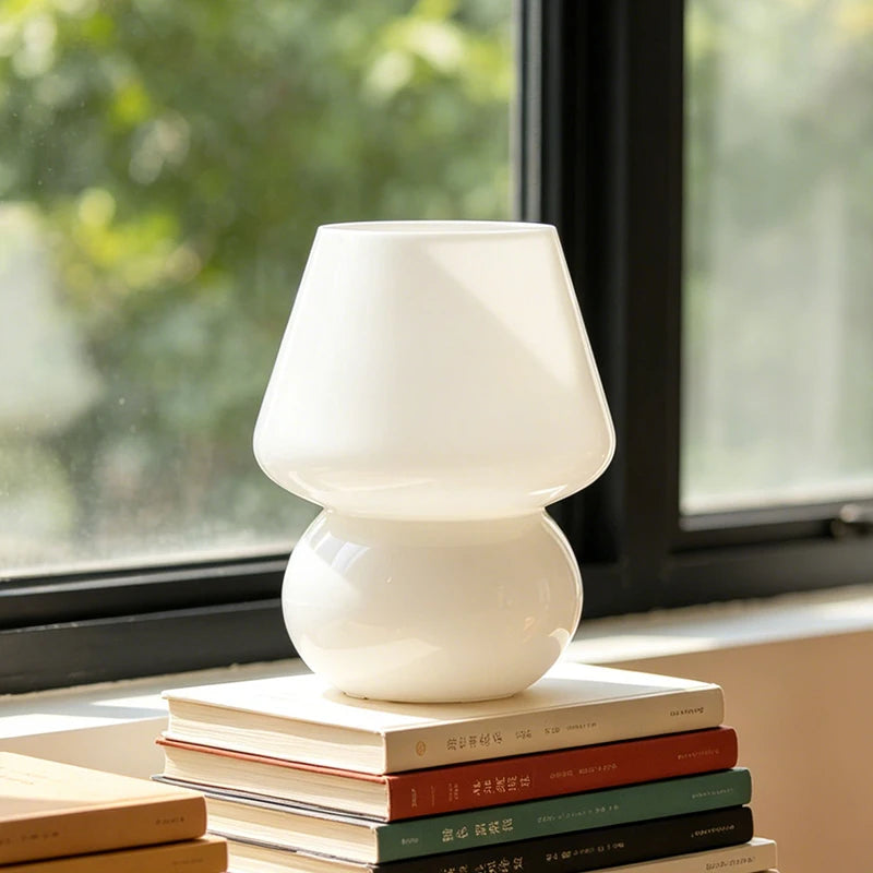 lampe poser contemporaine marron blanc jaune texture marbrée motifs géométriques opacité minimaliste