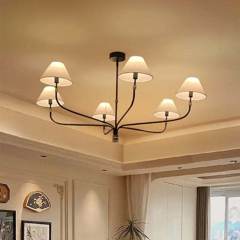 lustre moderne noir doré lampes éclairage minimaliste chambre salon