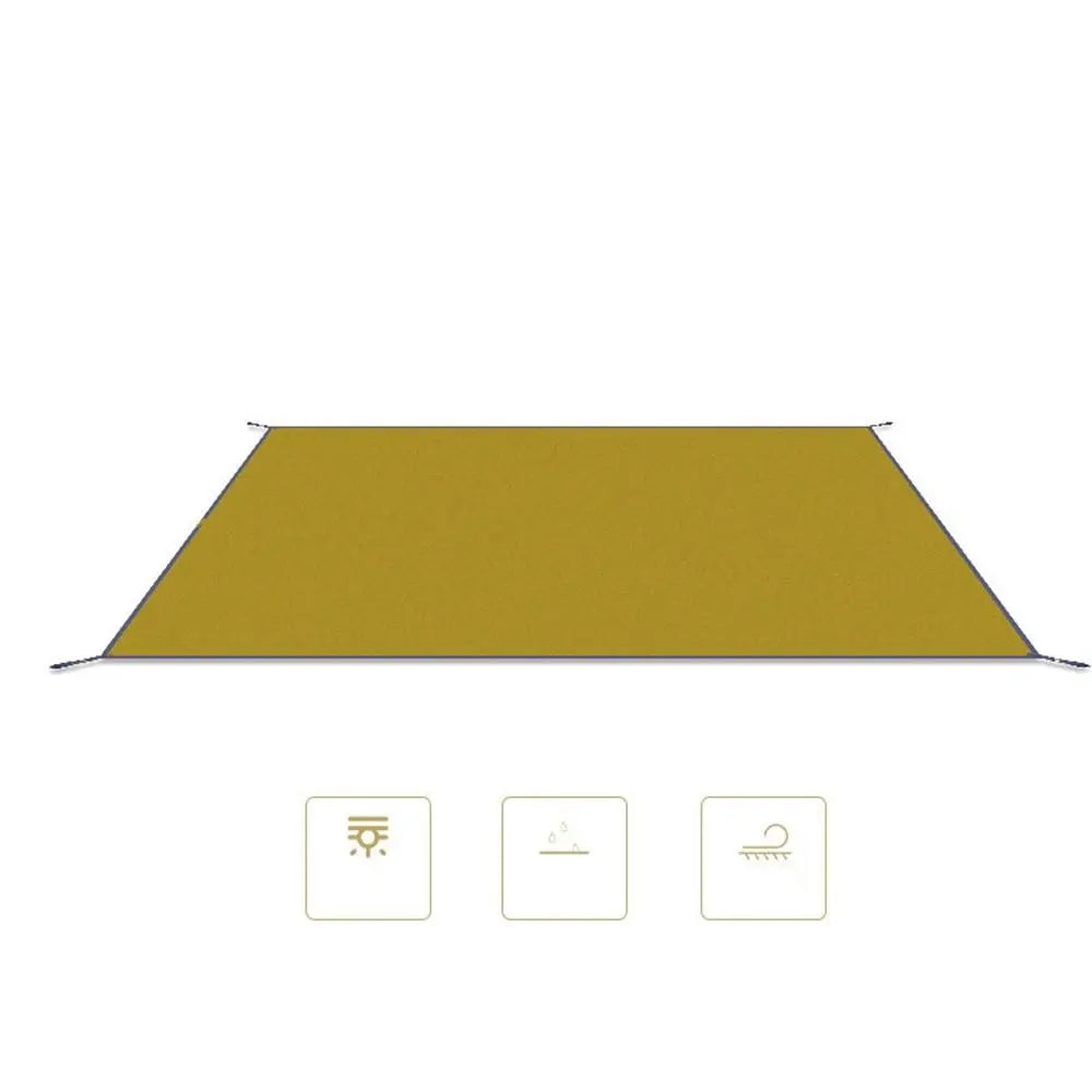 tapis sol imperméable tente vert olive uni pratique outdoor clips fixation 140x210cm 180x210cm 210x240cm