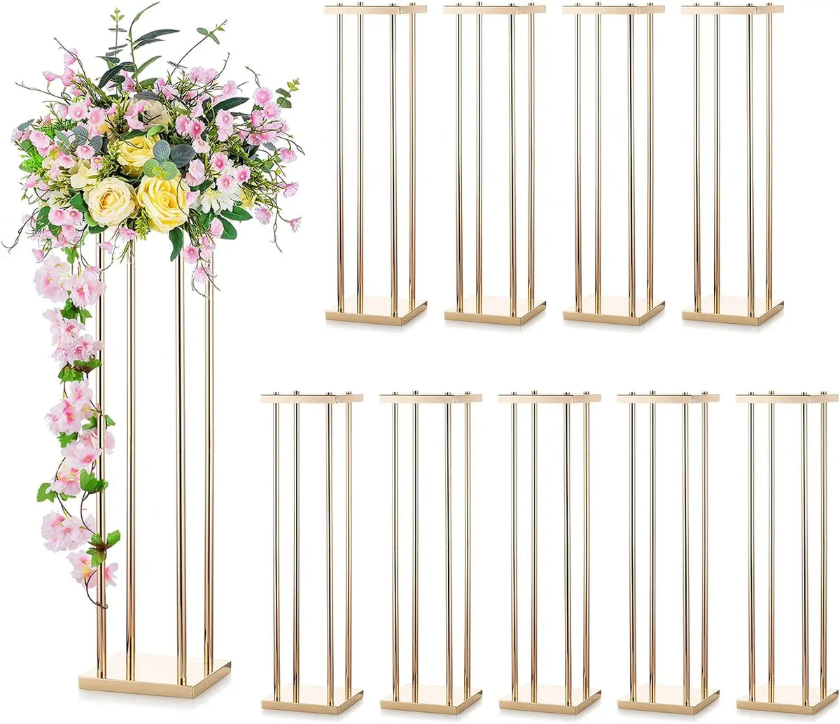 support fleurs métal doré moderne hauteur 100cm 60cm 80cm minimaliste décoration intérieure vases bougies