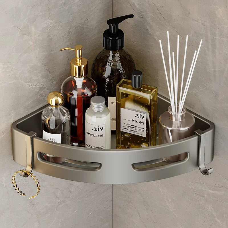 Étagère murale d'angle pour douche en noir