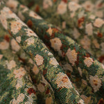 nappe vert fleurs fines coton polyester table maison fête classique assiettes verres