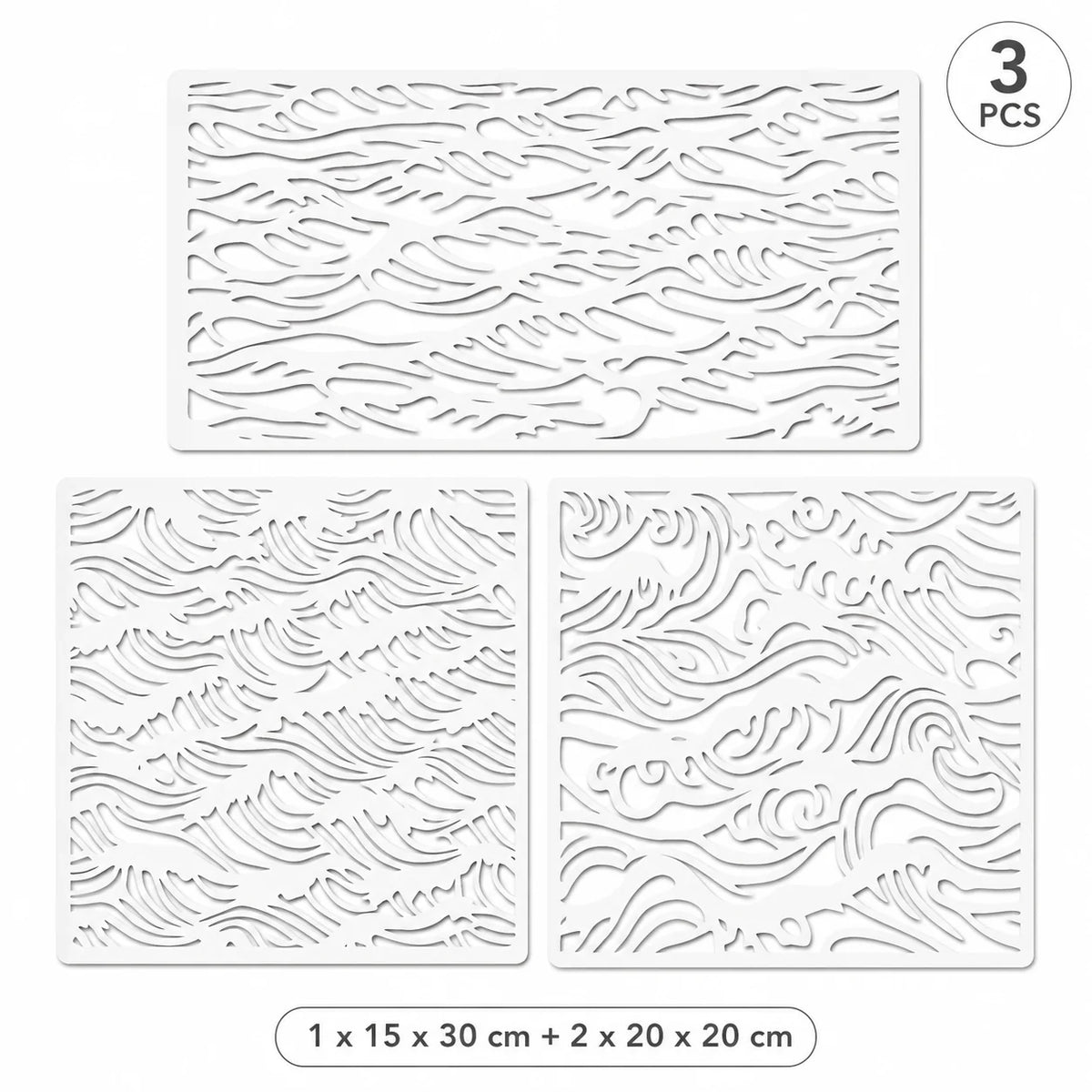 tampons peinture motif vagues moderne adhésif blanc décoration murale diy tissu bois