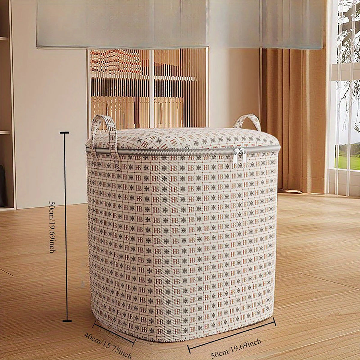 panier linge moderne sac rangement réutilisable poignées amovibles fermeture glissière capacité grande taille multifonctionnel