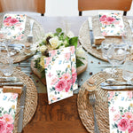 serviettes table papier jetables motif floral mariage décoration fête anniversaire classique