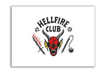 tapisserie gothique démon horreur hellfire club gris clair illustration graphique salon chambre coucher 150cm