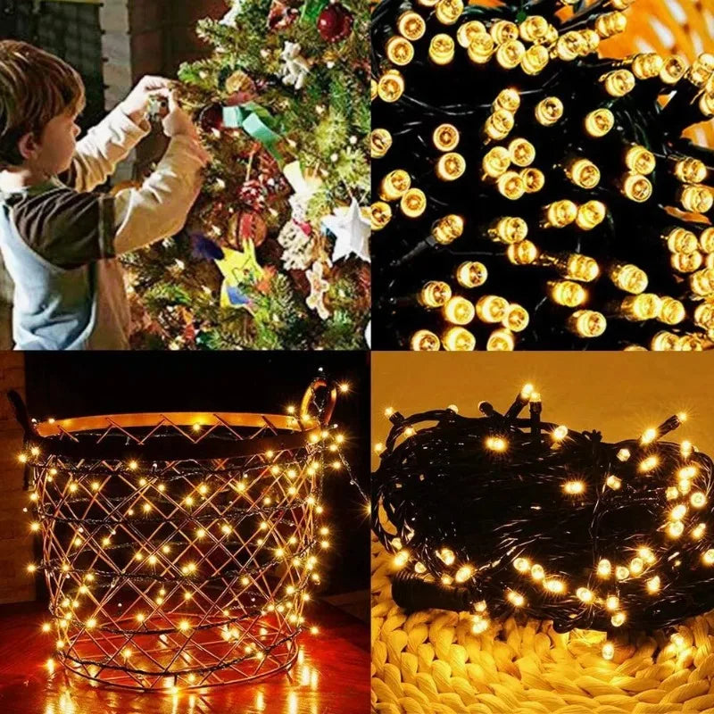 guirlande lumineuse solaire extérieur blanc chaud led jardin terrasse décoration cour mariage étanche piquet