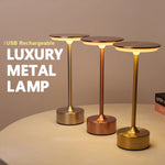 lampe table rechargeable or bronze noir tactile usb moderne minimaliste
