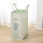 sac tri déchets beige imprimé moderne poignées détachables respectueux environnement 75x60x35cm