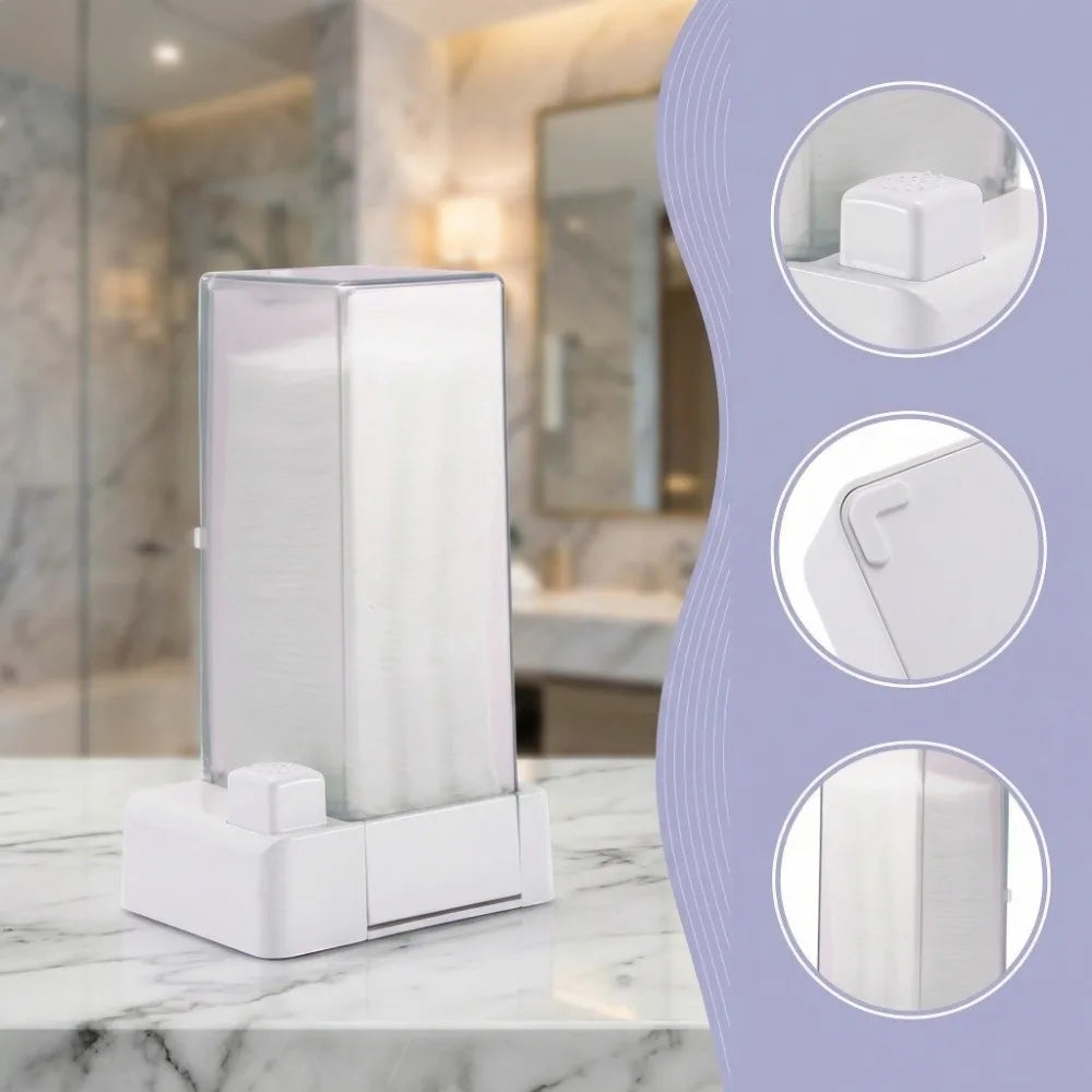 distributeur lingettes transparent moderne réutilisable adhésif blanc hygiène soins quotidien