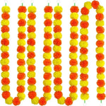 guirlande florale traditionnelle festive 150cm orange pompons intérieur mariage chandelles crâne verre