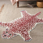 tapis imprimé léopard moderne rose blanc bleu noir cuisine salle bain antidérapant imperméable